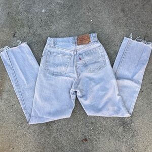 Rare Levi's 501 jeans light gray made in USA straight leg 23 24 xs xxs 0 00 23